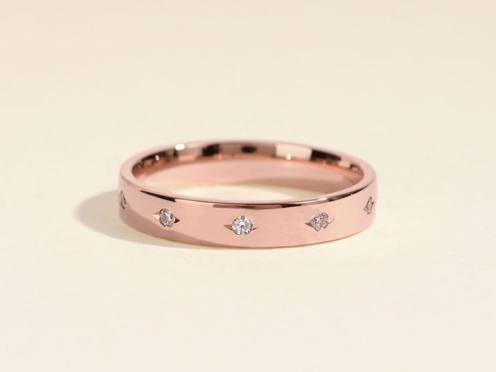 0.25 TCW Flush Set Style Diamond Wedding Band for Men