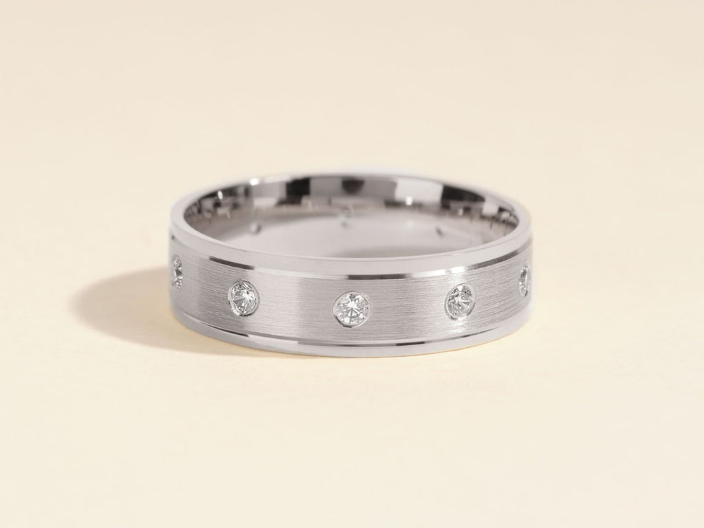Men's Ten Stone Diamond Wedding Band