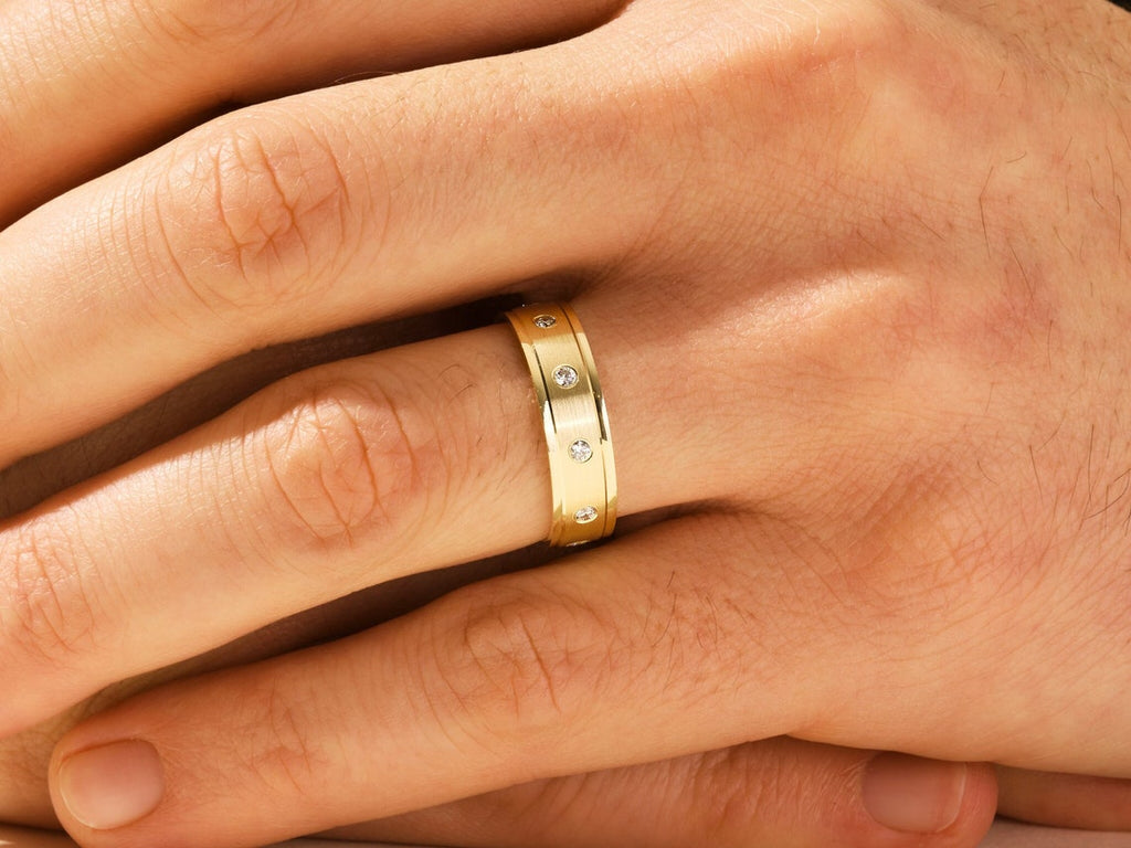 Men's Ten Stone Diamond Wedding Band