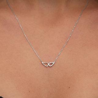 wing pendent round moissanite necklace