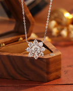 0.50 CT Round Moissanite Diamond Floral Necklace