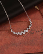 1.20 TCW Round Moissanite Diamond Cluster Necklace