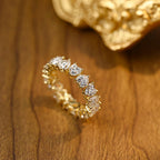 3.0 TCW Heart Moissanite Diamond Full Eternity Wedding Band