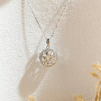 0.50 CT Round Moissanite Diamond Halo Necklace