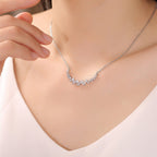 1.20 TCW Round Moissanite Diamond Cluster Necklace