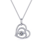 0.50 CT Round Moissanite Diamond Heart Shaped Pendant Necklace