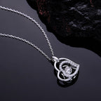 0.50 CT Round Moissanite Diamond Heart Shaped Pendant Necklace