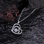 0.50 CT Round Moissanite Diamond Heart Shaped Pendant Necklace
