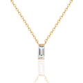0.10 TCW Baguette Moissanite Diamond Solitaire Necklace