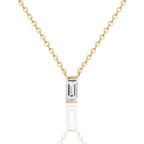 0.10 TCW Baguette Moissanite Diamond Solitaire Necklace