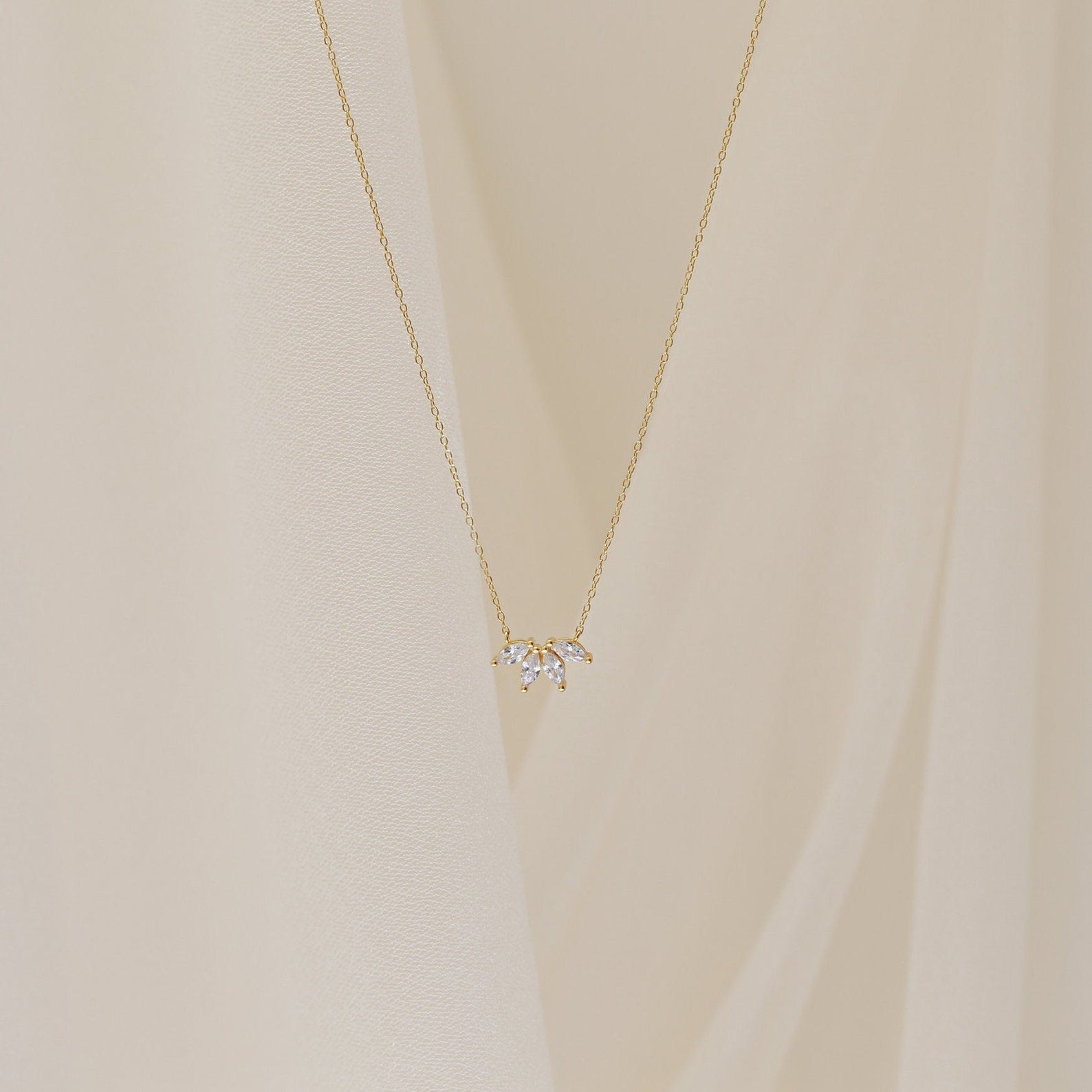 0.20 TCW Marquise Moissanite Minimalsit Necklace