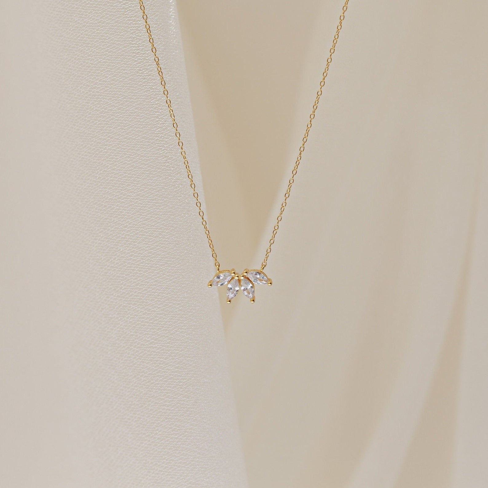 0.20 TCW Marquise Moissanite Minimalsit Necklace