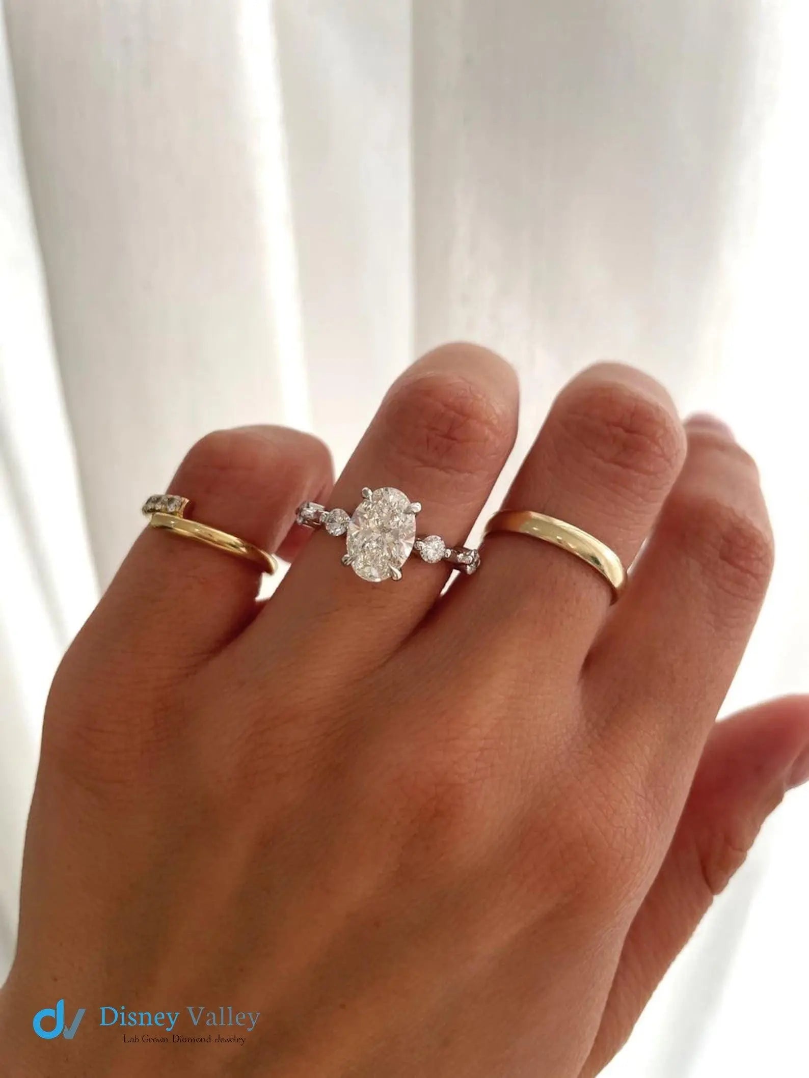 2 CT Oval Cut Lab Grown Engagement Ring Antique Yellow Gold Ring - DisneyValley