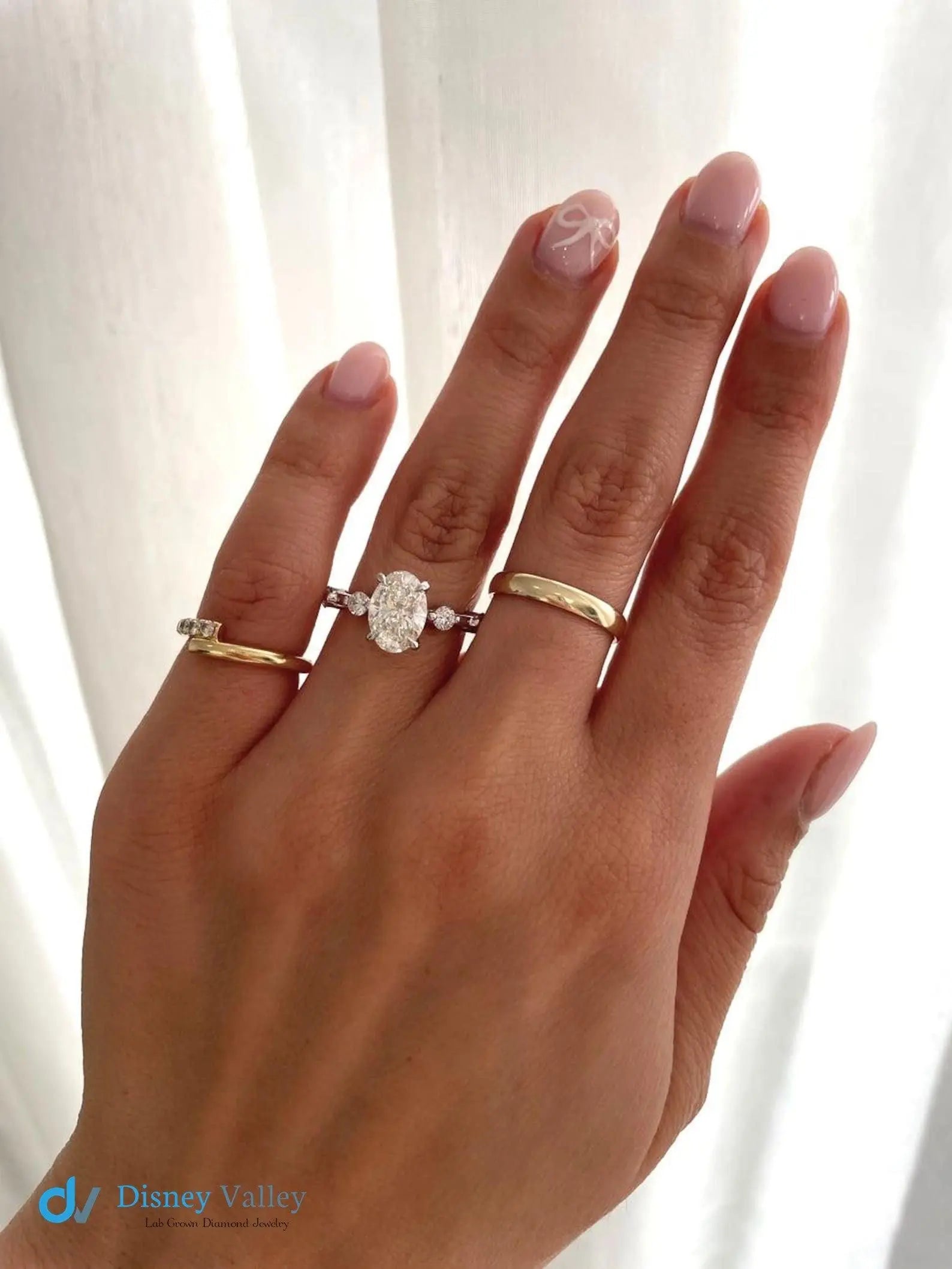 2 CT Oval Cut Lab Grown Engagement Ring Antique Yellow Gold Ring - DisneyValley