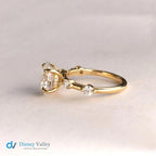 2 CT Oval Cut Lab Grown Engagement Ring Antique Yellow Gold Ring - DisneyValley