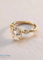 2 CT Oval Cut Lab Grown Engagement Ring Antique Yellow Gold Ring - DisneyValley