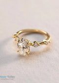 2 CT Oval Cut Lab Grown Engagement Ring Antique Yellow Gold Ring - DisneyValley