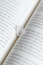 Solid Gold Pear Moissanite Engagement Ring, 3mm Wide Band Ring