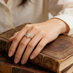 Marquise Moissanite Engagement Ring 1.5ct 14K Gold Leaf Vine Ring Nature Inspired Vintage Wedding Promise Ring for Women