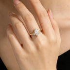 Marquise Moissanite Engagement Ring Gold Unique Twisted Bridal Ring Vintage Wedding Promise Ring for Women