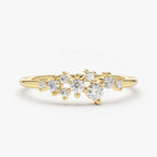 0.25 TCW Round Moissanite Cluster Ring