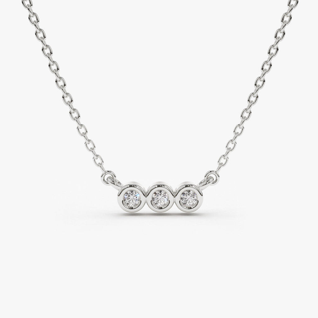 0.10 TCW Round Moissanite Bezel Necklace