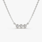 0.10 TCW Round Moissanite Bezel Necklace