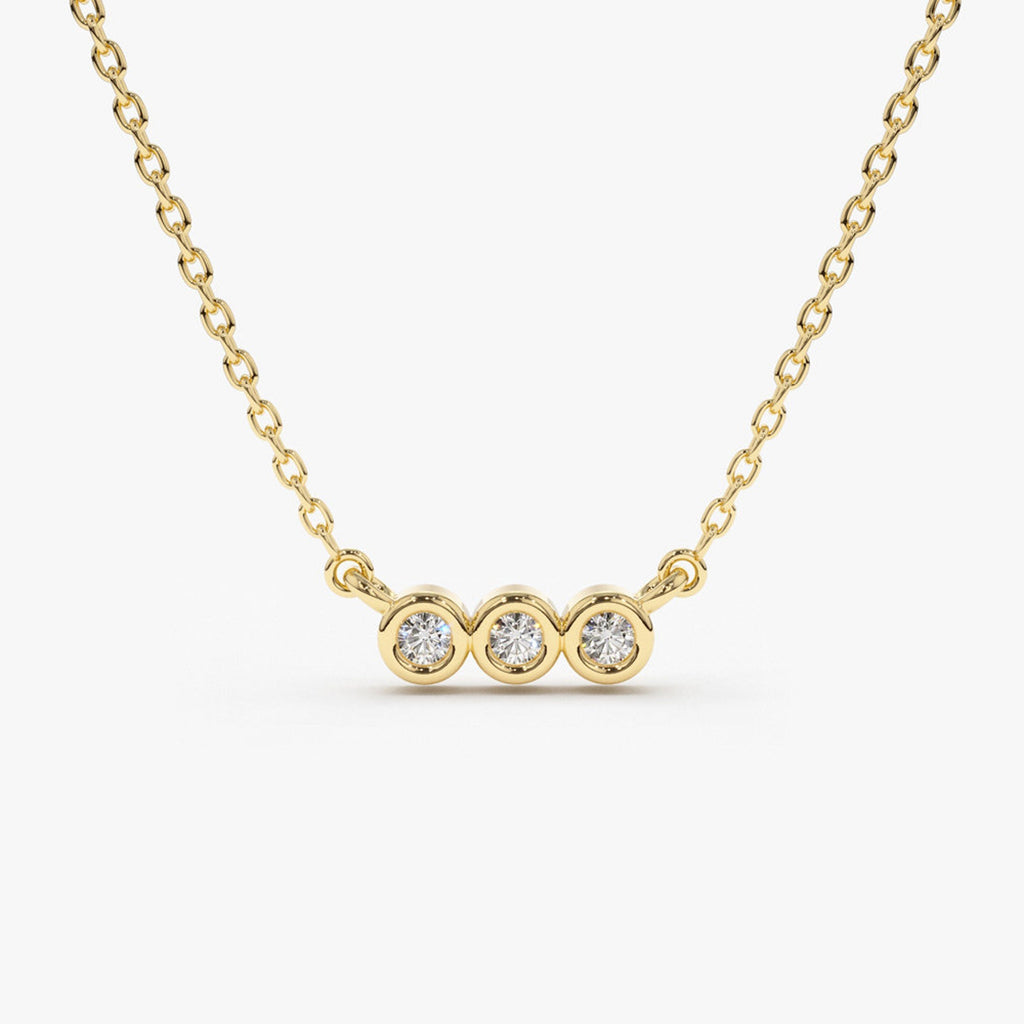 0.10 TCW Round Moissanite Bezel Necklace