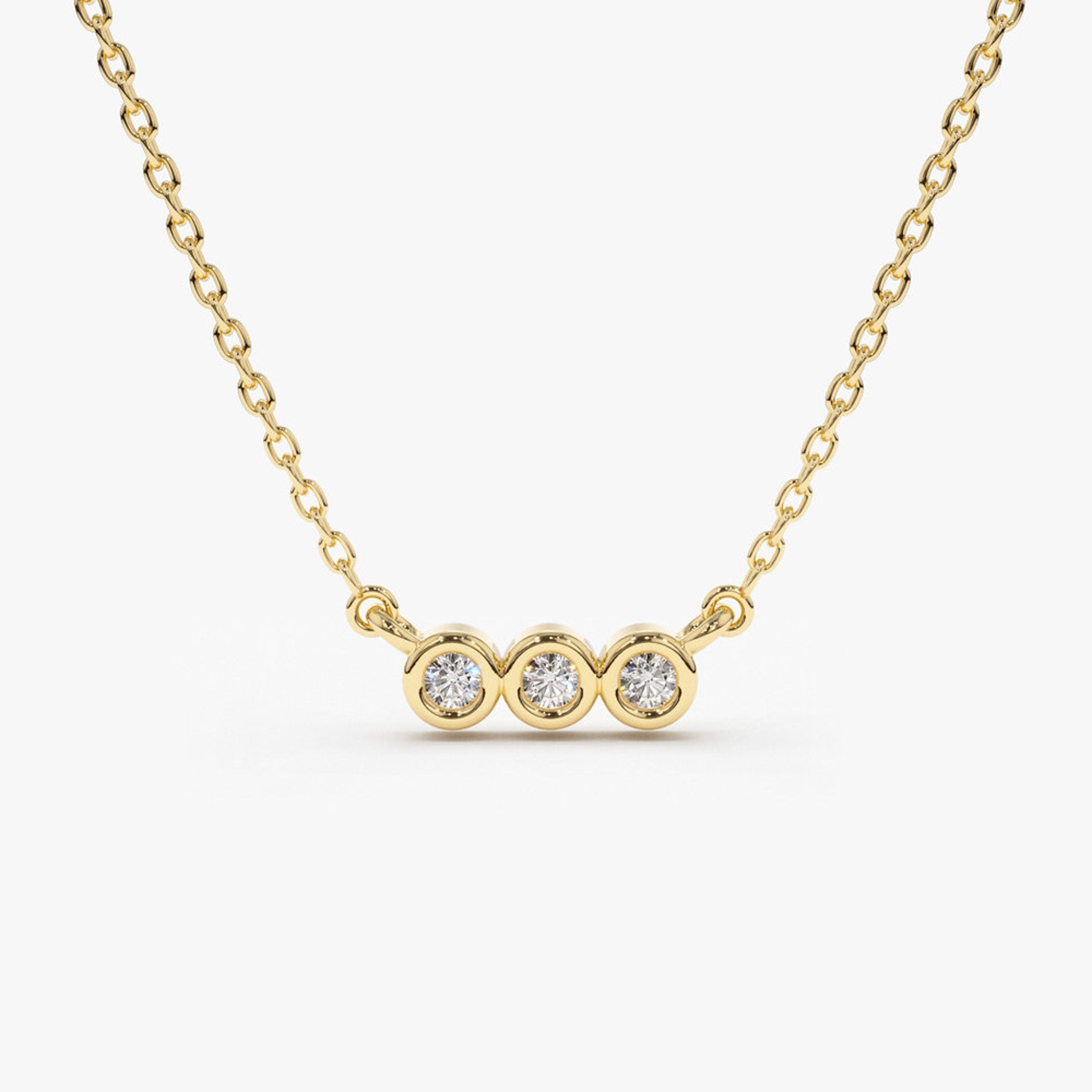 0.10 TCW Round Moissanite Bezel Necklace