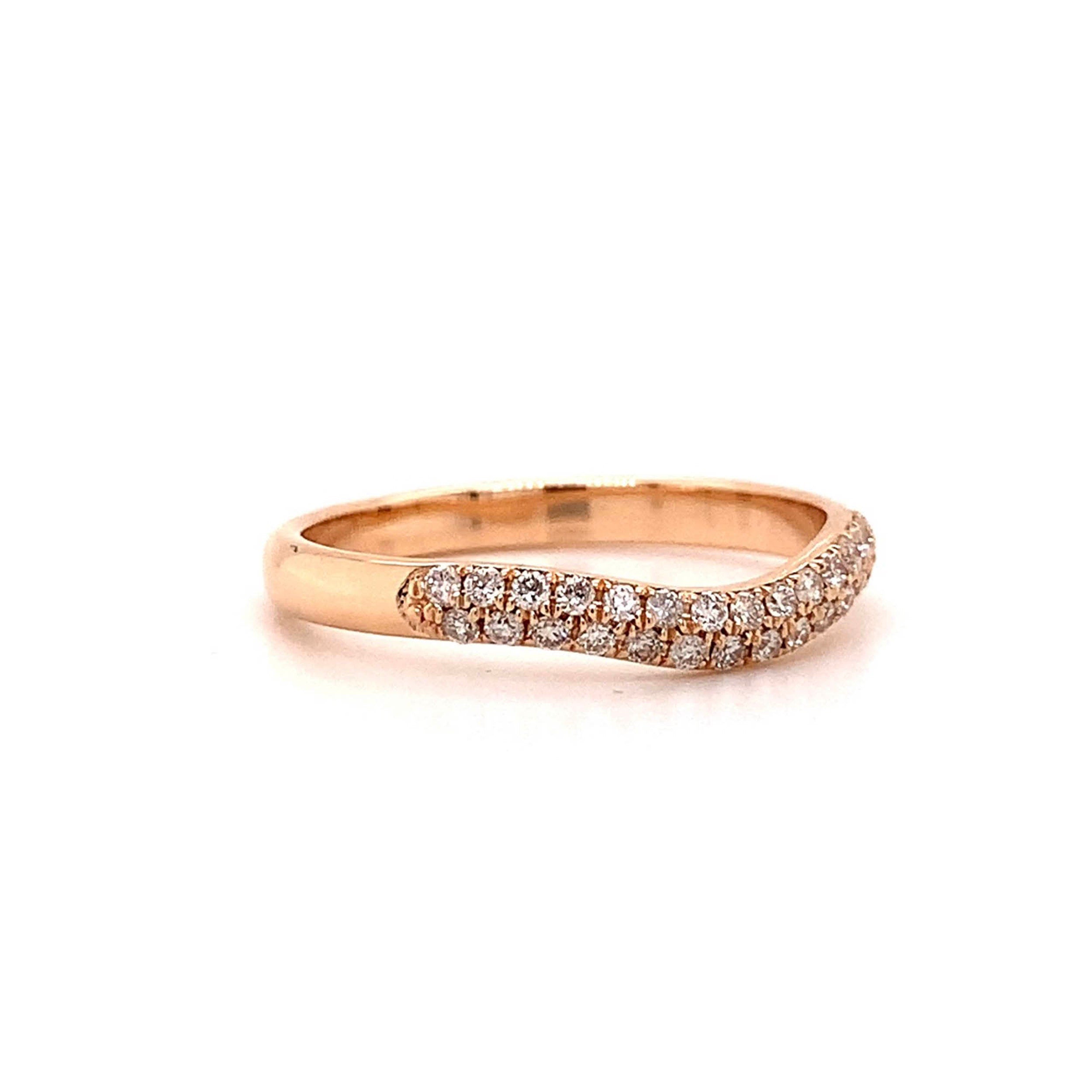0.21 TCW Round Moissanite Curved Wedding Band