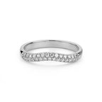 0.21 TCW Round Moissanite Curved Wedding Band