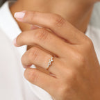 0.25 TCW Round Moissanite Cluster Ring