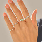0.50 TCW Round Moissanite Curved Wedding Band