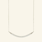 0.18 TCW Round Moissanite Curved Bar Necklace