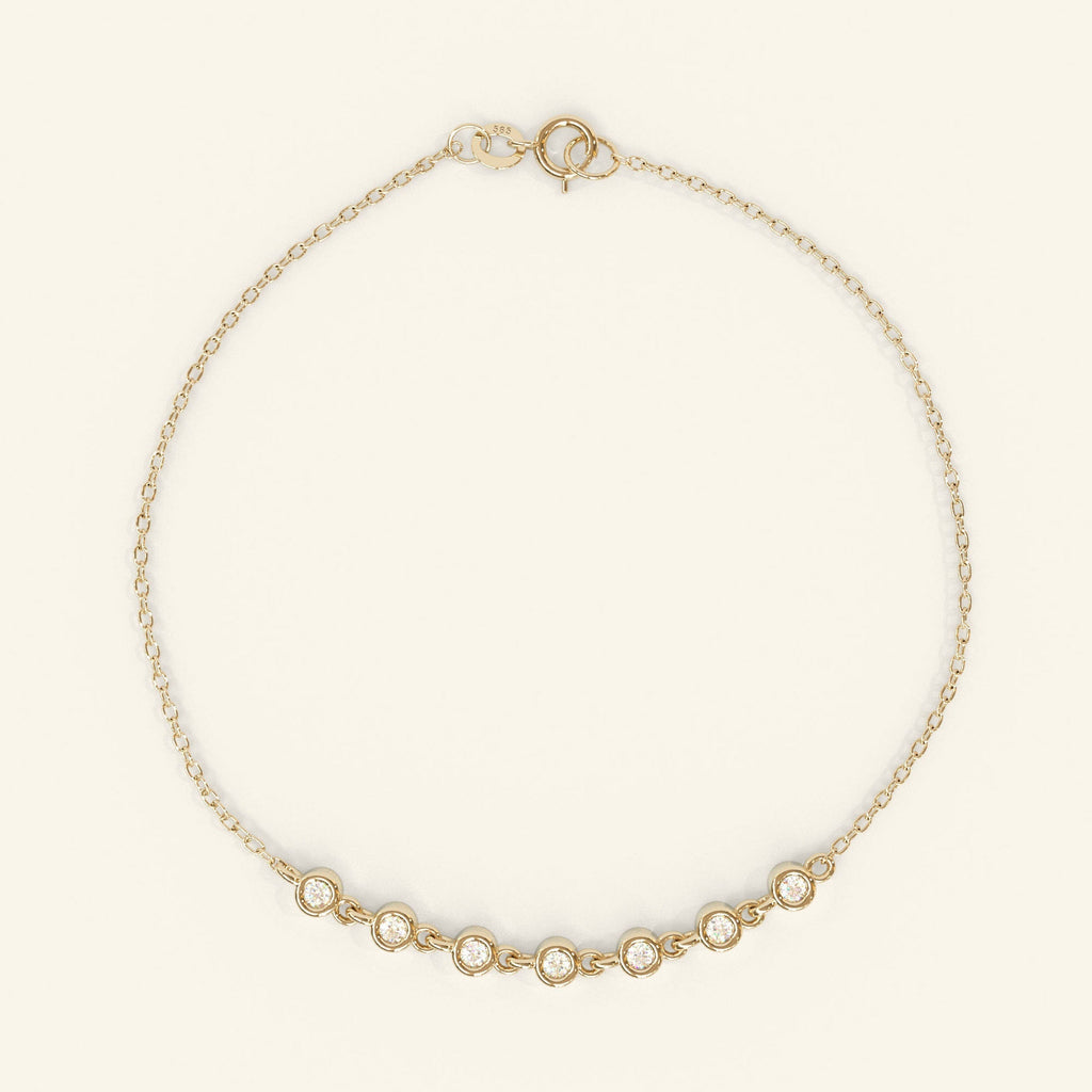 0.91 TCW Round Moissanite Bezel Setting Bracelet