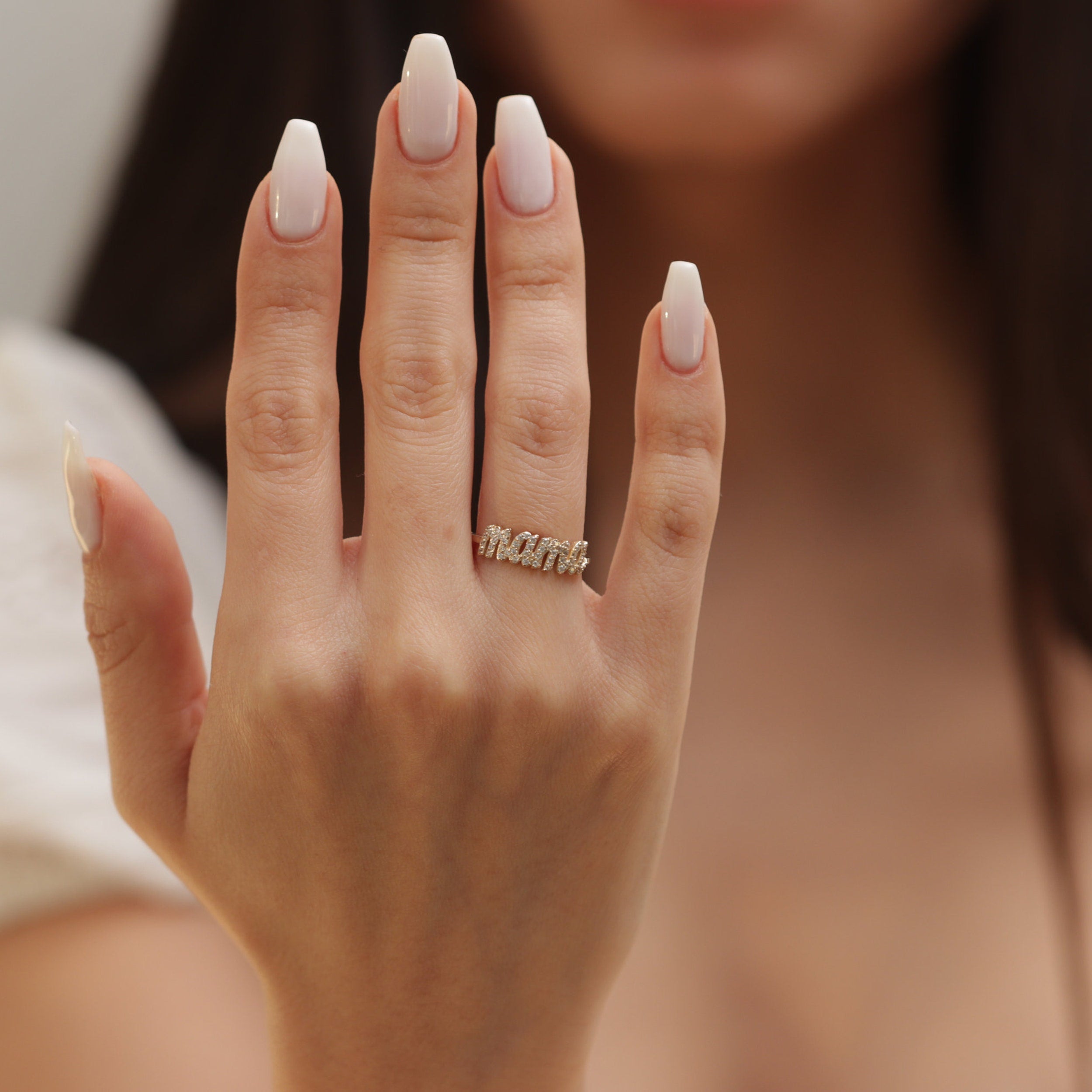 0.30 TCW Round Moissanite Mama Ring Main image