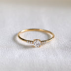 0.24 TCW Round Moissanite Minimslit Ring for Women