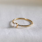 0.24 TCW Round Moissanite Minimslit Ring for Women