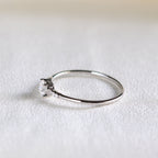 0.24 TCW Round Moissanite Minimslit Ring for Women