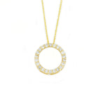 0.13 TCW Round Moissanite Open Circle Necklace for Women