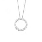 0.13 TCW Round Moissanite Open Circle Necklace for Women