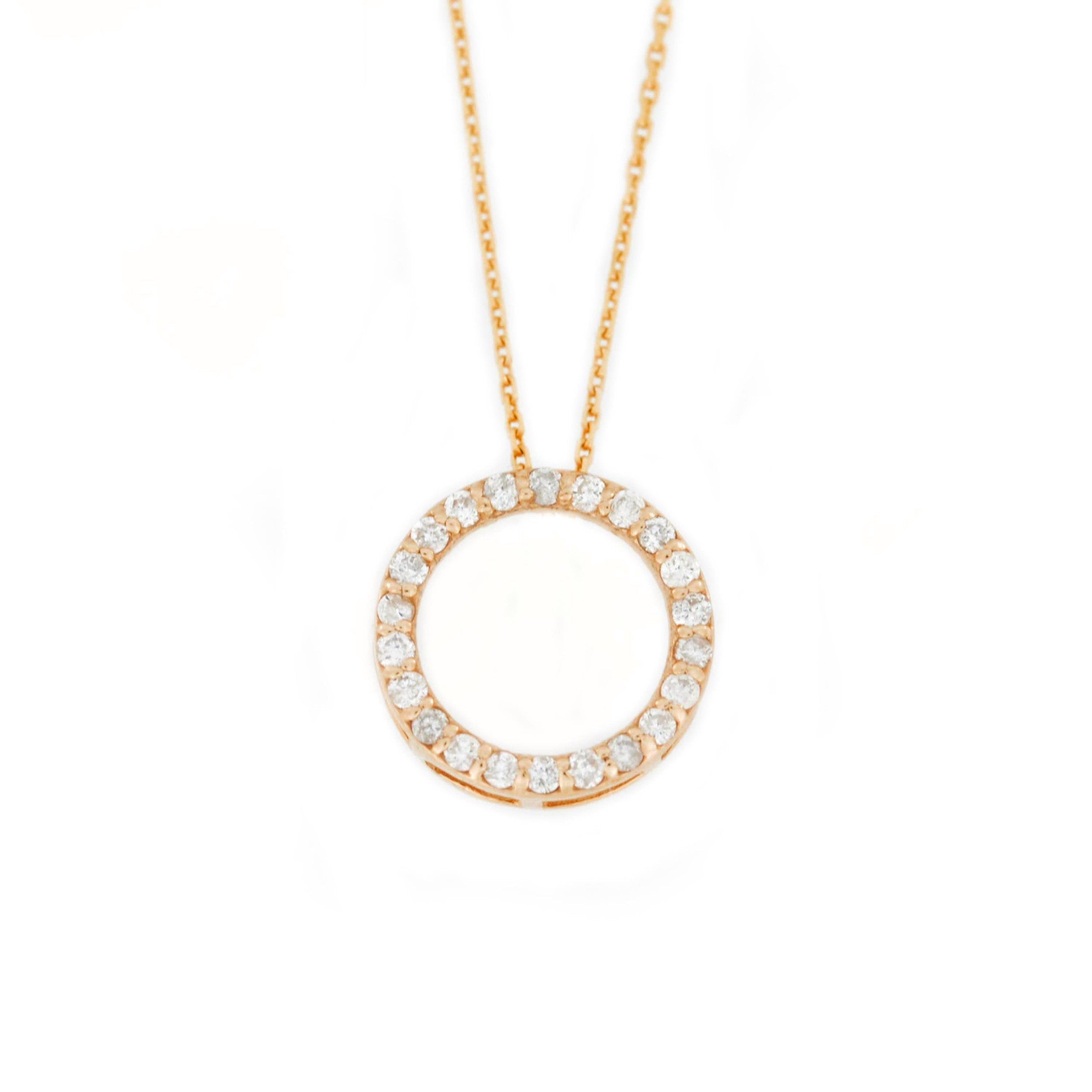 0.13 TCW Round Moissanite Open Circle Necklace for Women