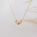 0.20 TCW Round Moissanite Linked Pendant Necklace