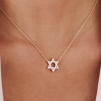 0.34 TCW Bugged & Round Moissanite Star Necklace