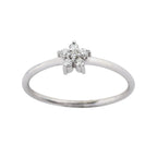 0.08 TCW Round Moissanite Flower Dainty Ring