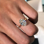 2.0 CT Oval Moissanite Solitaire Style Ring
