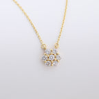 0.21 TCW Round Moissanite Flower Pendant Necklace