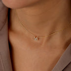 0.10 TCW Round Moissanite Tiny Horseshoe Necklace