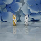 0.45 TCW Round Moissanite Diamond Link Hoop Earrings