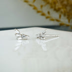 0.23 TCW Round & Baguette Moissanite Diamond Cluster Earrings